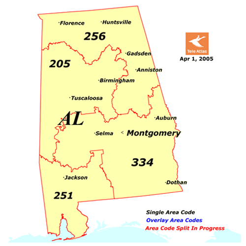 Alabama Area Codes Map Of Alabama Area Codes - Bank2home.com